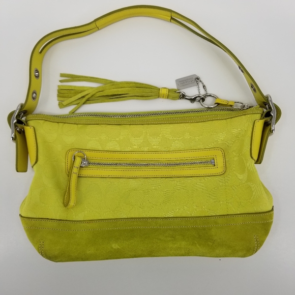 Coach Handbags - Coach East West Duffel Lime Green Tassel Purse